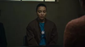 Monki Tie Front Top worn by Grace (Imogen Faires) as seen in Wild Cherry (S01E05)