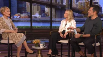 Saint Laurent Lavallière-neck Blouse worn by Kelly Ripa as seen in LIVE with Kelly and Mark on  November 18, 2025