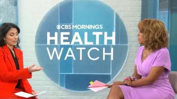 Vestido de Alexia Admor Naomi que lleva Gayle King visto en CBS Mornings el 14 de noviembre de 2025