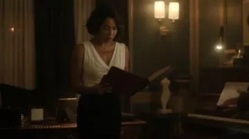 Ann Taylor Draped Cowl Neck Top worn by DA Mae Silver (Gloria Reuben) as seen in Boston Blue (S01E05)