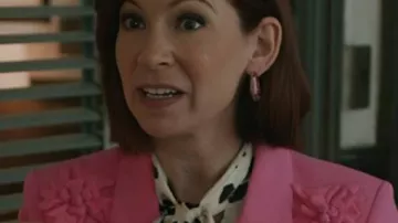 Black Graphics Neck-Tie Blouse worn by Elsbeth Tascioni (Carrie Preston) as seen in Elsbeth (S03E06)