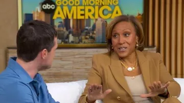 Julie Vos Dolce Statement Necklace worn by Robin Roberts as seen in Good Morning America on November 17, 2025