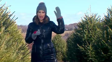 Sam Long Noho Hooded Puffer Coat worn by Rebecca Jarvis as seen in Good Morning America on November 18, 2025