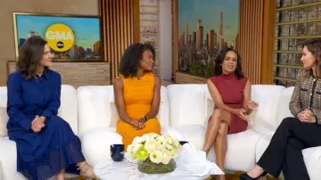 Robe Maxi Border Broderie en coton Me + Em portée par Maggie Rulli telle que vue dans Good Morning America le 19 novembre 2025