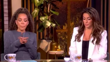 LaQuan Smith Embellished Denim Tailored Zip Jacket worn by Sunny Hostin as seen in The View on November 19, 2025