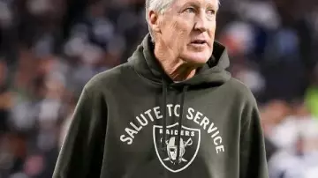 Pete Carroll 2025 Raiders Salute to Service Hoodie worn by Pete Carroll in Pete Carroll and Geno Smith Postgame Presser - 11.17.25 | Week 11