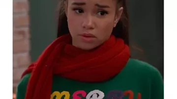 Wizards Beyond Waverly Place S2 Janice LeAnn Merry Sweater worn by Billie (Janice LeAnn Brown) in Wizards Beyond Waverly Place (S01)