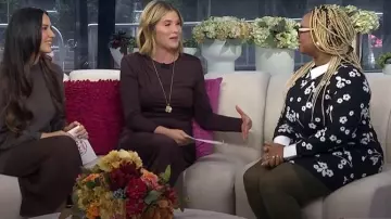 Cece Sequin Long-Sleeve Detail Floral Printed Mini Dress worn by Oyinkan Braithwaite as seen in Today with Jenna & Friends on November 19, 2025