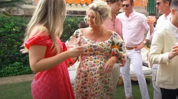 Carolina Herrera Off-The-Shoulder Corset Mini Dress worn by Madison LeCroy as seen in Southern Charm (S11E01)