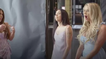 Windsor Cute Soiree Sweetheart Skater Short Dress worn by Hannah Fouch as seen in The Secret Lives of Mormon Wives (S03E06)