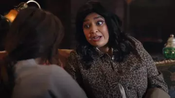 Madewell Denim Trapeze Jacket in Leopard worn by Bela (Punam Patel) as seen in Ghosts (S05E05)