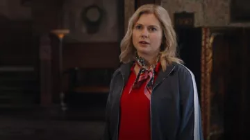 Lush Blooms Tie-Up Silk Scarf Made with Liberty Fabric worn by Samantha Arondekar (Rose McIver) as seen in Ghosts (S05E05)