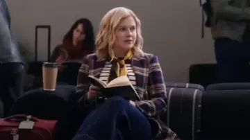 Iris Setlakwe Plaid Single Button Jacket worn by Samantha Arondekar (Rose McIver) as seen in Ghosts (S05E06)