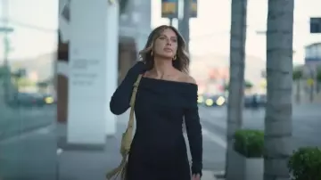 Edikted Black Foldover Off-the-Shoulder Sweater Mini Dress worn by Demi Engemann as seen in The Secret Lives of Mormon Wives (S03E08)
