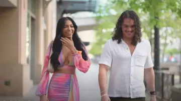 Michael Costello Pastel Ombre Long Sleeve Crop Top worn by (Layla Taylor) as seen in The Secret Lives of Mormon Wives (S03E08)