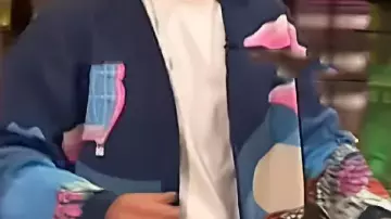 Printed Knit Cardigan worn by Self - Host (Jon M. Chu) in The Kelly Clarkson Show