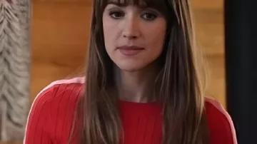 Alexandra Harris The Spirit of Christmas Station Red Sweater worn by Isabell Wattson (Alexandra Harris) in The Spirit of Christmas Station