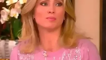 Sara Haines Pink Embellished Fringe Sweater worn by Sara Haines as seen in The View