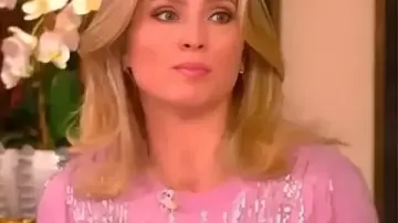 Sara Haines Pink Embellished Fringe Sweater worn by Sara Haines as seen in The View