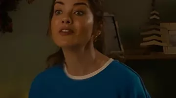 Family Plan 2 Michelle Monaghan Blue/White Sweatshirt worn by Jessica Morgan (Michelle Monaghan) as seen in The Family Plan 2