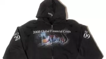 Sweat à capuche noir de la crise financière mondiale de 2008