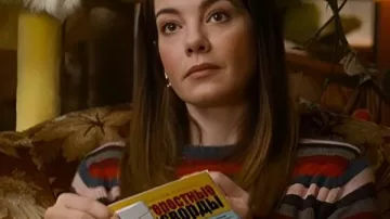 2025 The Family Plan 2 Michelle Monaghan Striped Sweater worn by Jessica Morgan (Michelle Monaghan) in The Family Plan 2