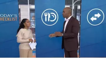 Reiss Lorna Drape Knitted Top worn by Savannah Guthrie as seen in Today on  November 20, 2025