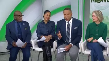 Cárdigan Talbots Pointelle Mockneck llevado por Dylan Dreyer visto en Today el 21 de noviembre de 2025