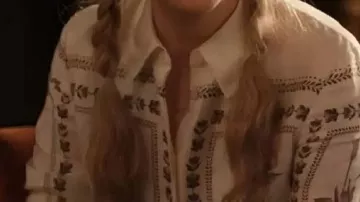 Printed Blouse worn by Loretta Durkin (Meryl Streep) in TV Series Only Murders In The Building (S05)