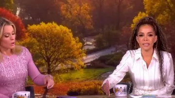 Gabriela Hearst Galway Belted Striped silk-twill Midi Shirt Dress worn by Sunny Hostin as seen in The View on November 20, 2025