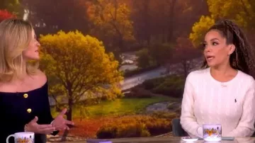 Polo Ralph Lauren Mixed Media Cable Stitch Long Sleeve Maxi Dress worn by Sunny Hostin as seen in The View on November 21, 2025