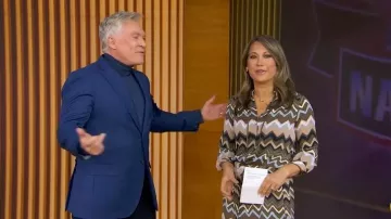 Diane von Furstenberg Bariloche Shirtdress worn by Ginger Zee as seen in Good Morning America on November 20, 2025