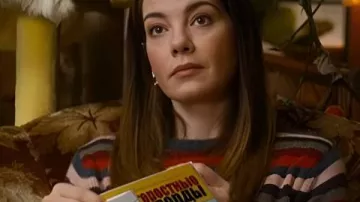 Michelle Monaghan The Family Plan 2 Striped Sweater worn by Jessica Morgan (Michelle Monaghan) in The Family Plan 2