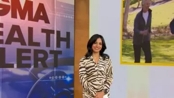 Lauren Ralph Vestido Midi con estampado animal Lauren llevado por Tara Narula visto en Good Morning America el 20 de noviembre de 2025