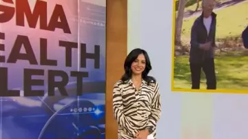 Lauren Ralph Robe Midi à motif animal imprimée Lauren portée par Tara Narula vue dans Good Morning America le 20 novembre 2025