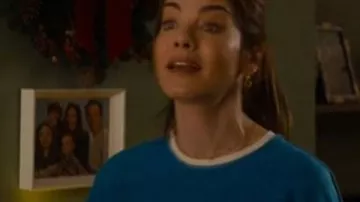 The Family Plan 2 Michelle Monaghan Blue & White Sweatshirt worn by Jessica Morgan (Michelle Monaghan) in The Family Plan 2