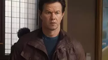 Mark Wahlberg The Family Plan 2 Brown Leather Jacket worn by Dan Morgan (Mark Wahlberg) in The Family Plan 2