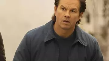 The Family Plan 2 Mark Wahlberg Blue Zipper Jacket worn by Dan Morgan (Mark Wahlberg) in The Family Plan 2