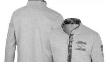 Veste d’appréciation militaire des Arkansas Razorbacks à fermeture arrière