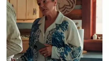 Heartland S19 Jessica Steen Kimono blanc & bleu imprimé