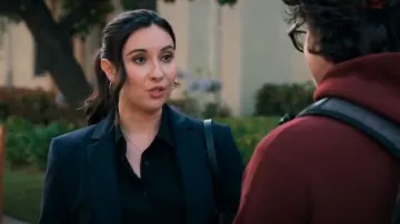 Theory Riduro Organic Cotton Shirt worn by Julie (Lilah Richcreek) as seen in A Man on the Inside (S02E04)