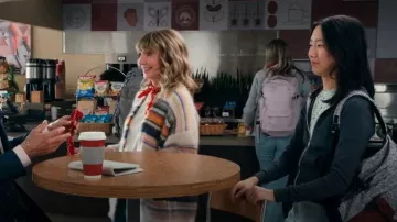 Isabel Marant Dana Stripe Mohair Blend Cardigan worn by Mona Margadoff (Mary Steenburgen) as seen in A Man on the Inside (S02E04)