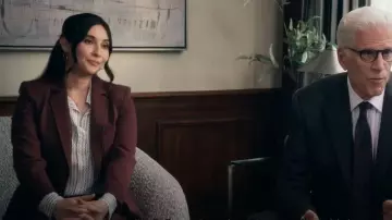 INC International Concept Printed Long Sleeve Top worn by Julie (Lilah Richcreek) as seen in A Man on the Inside (S02E08)