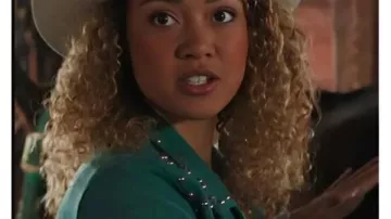 Veste à franges Kamaia Fairburn Heartland S19 portée par (Kamaia Fairburn) à Heartland (S18)