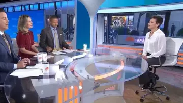 Zadig & Voltaire Twina Satin Button-Front Shirt worn by Stephanie Gosk as seen in Today on November 24, 2025