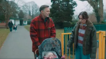 Manteau de grange vintage Pendleton Red Black à carreaux, laine vierge lourde en laine occidentale, porté par Malcolm (David Morrissey) tel que vu dans Daddy Issues (S02E06)