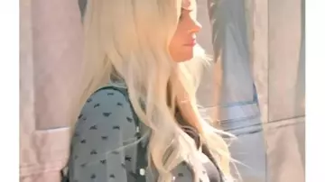 Secret Lives Of Mormon Wives S03 Miranda McWhorter Bow Print Blazer worn by Miranda McWhorter in The Secret Lives of Mormon Wives (S02E00)