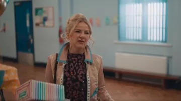Nasty Gal Lamb Leather Studded Jacket worn by Rita (Sarah Hadland) as seen in Daddy Issues (S02E06)