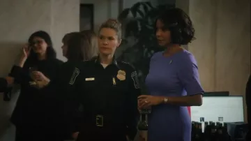 Carolina Herrera Sleeve Tie Stretch Wool Midi Dress worn by DA Mae Silver (Gloria Reuben) as seen in Boston Blue (S01E06)