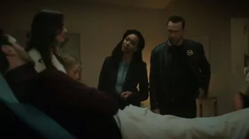Theory Fitted Shirt in Silk Georgette worn by Det. Lena Silver (Sonequa Martin-Green) as seen in Boston Blue (S01E06)
